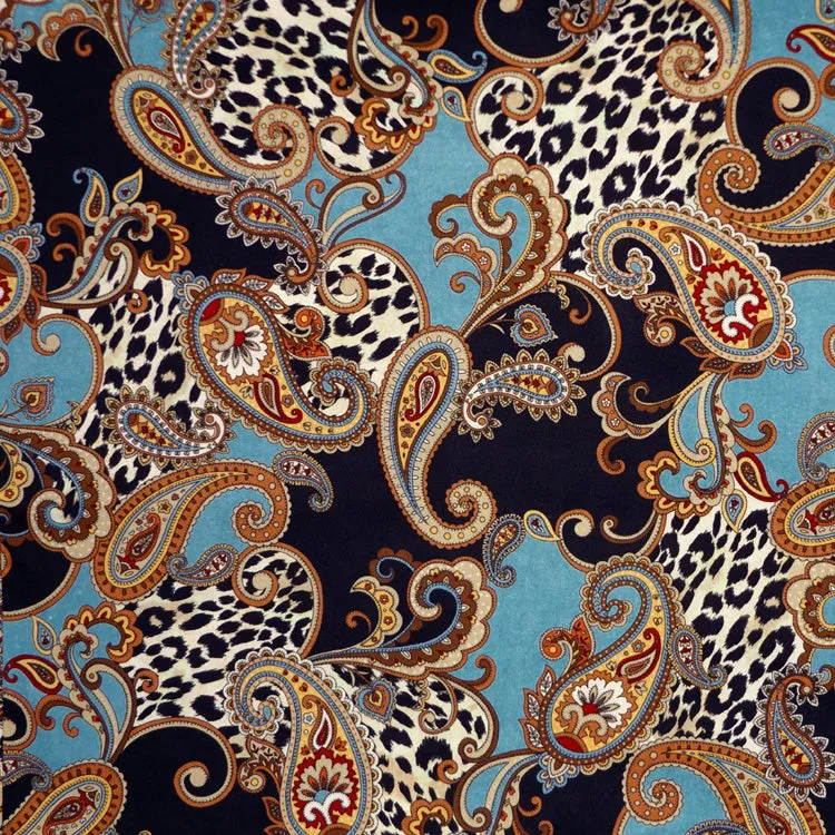 TEAL LEOPARD PAISLEY NAPKIN SET