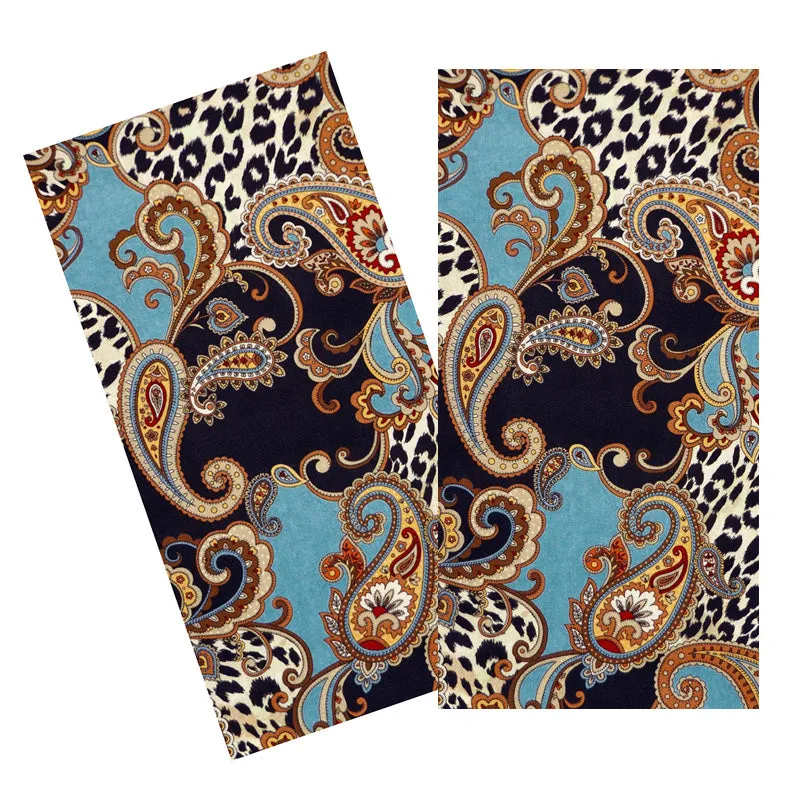 TEAL LEOPARD PAISLEY NAPKIN SET