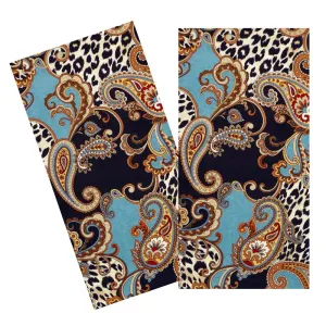 TEAL LEOPARD PAISLEY NAPKIN SET