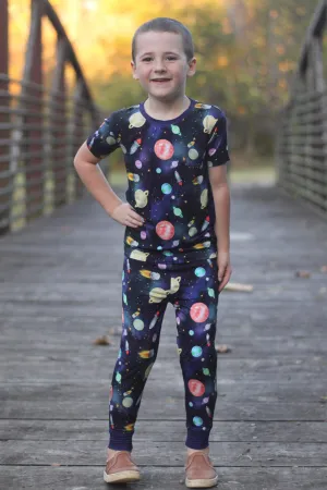 Teddy's Space Adventure Short Sleeve Two Piece Pajamas