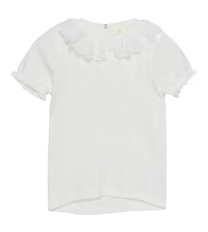 The Short Sleeve Pointelle Blouse - KIDS