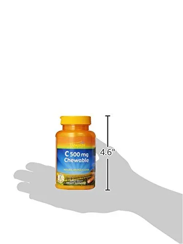 Thompson C comprimidos, Naranja, 500 mg, Chewable, 60 Count (Pack de 2)