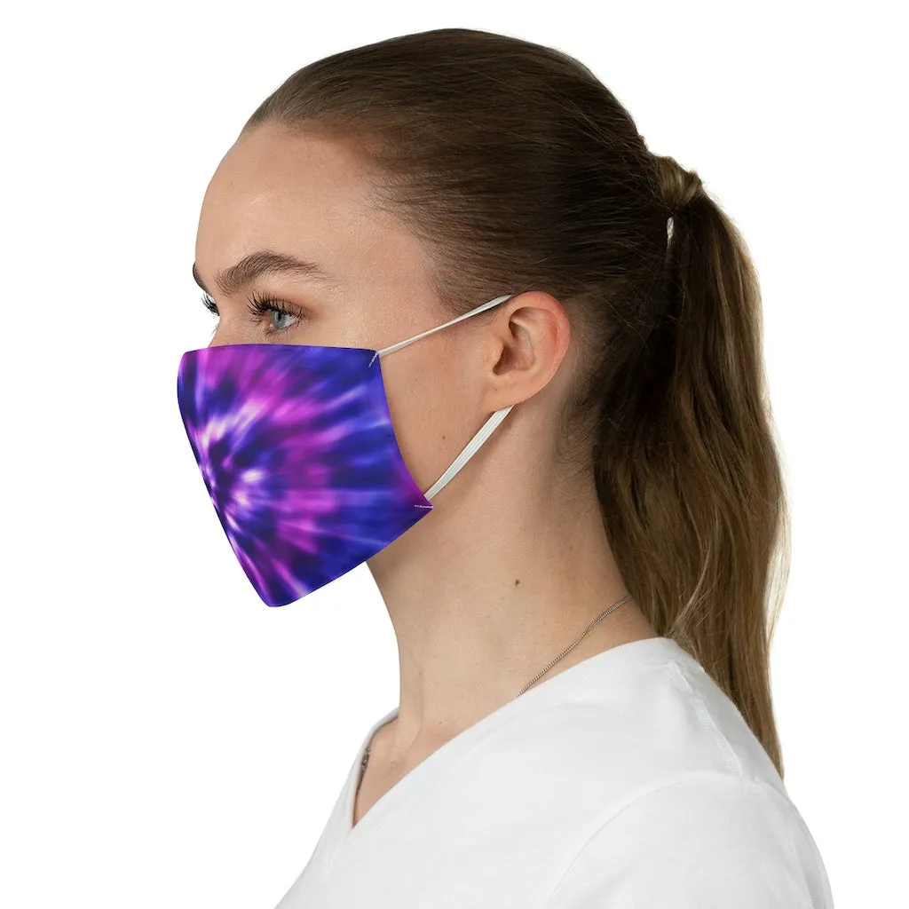 Tie Dye Fabric Face Mask Bright Colored Purple, Pink and Blue Printed Cloth