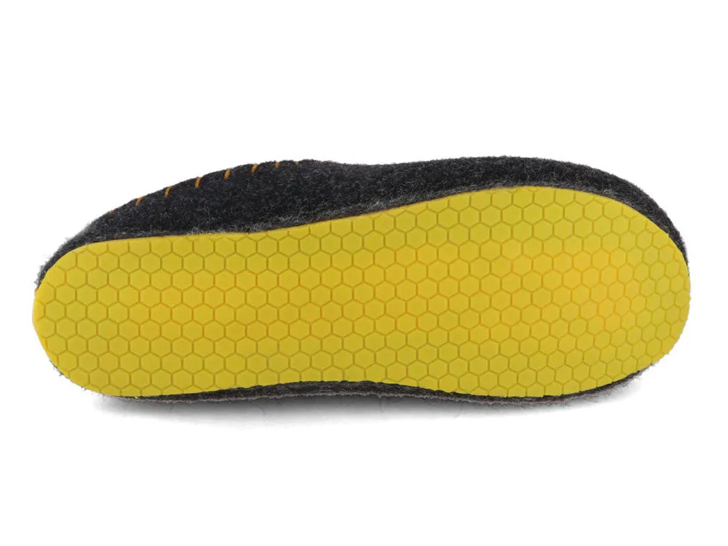 Tuffeln Felt Slippers with Arch Support «Auszeit», dark grey