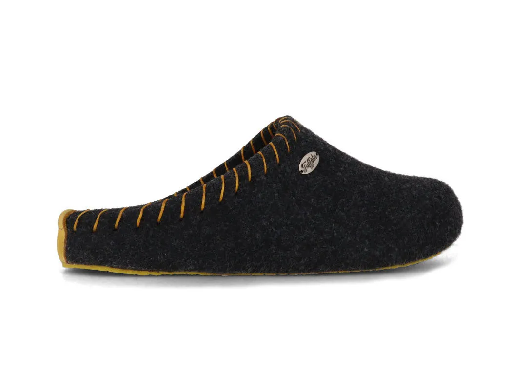Tuffeln Felt Slippers with Arch Support «Auszeit», dark grey