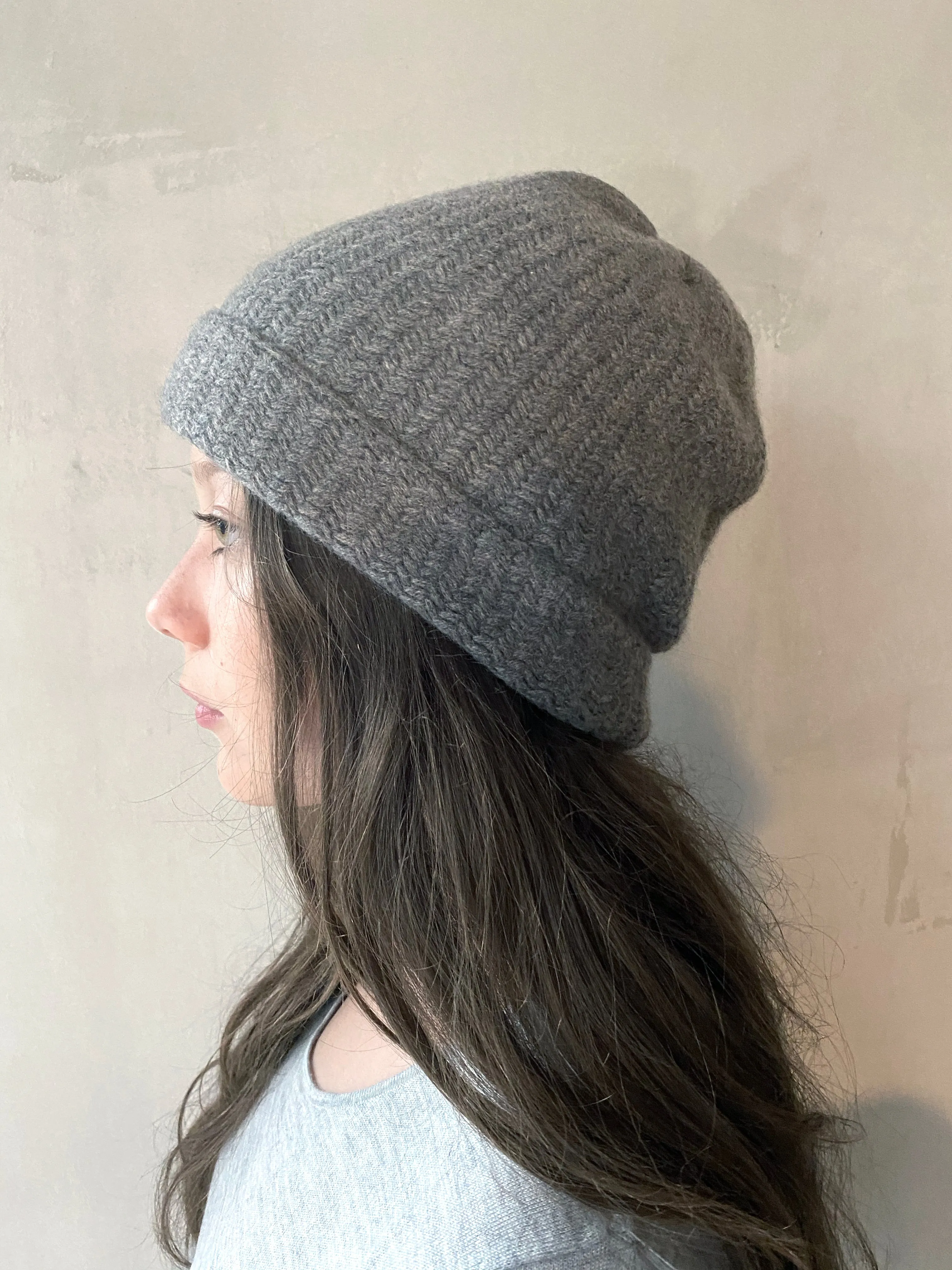 Unisex Hand-Knitted Herringbone Beanie