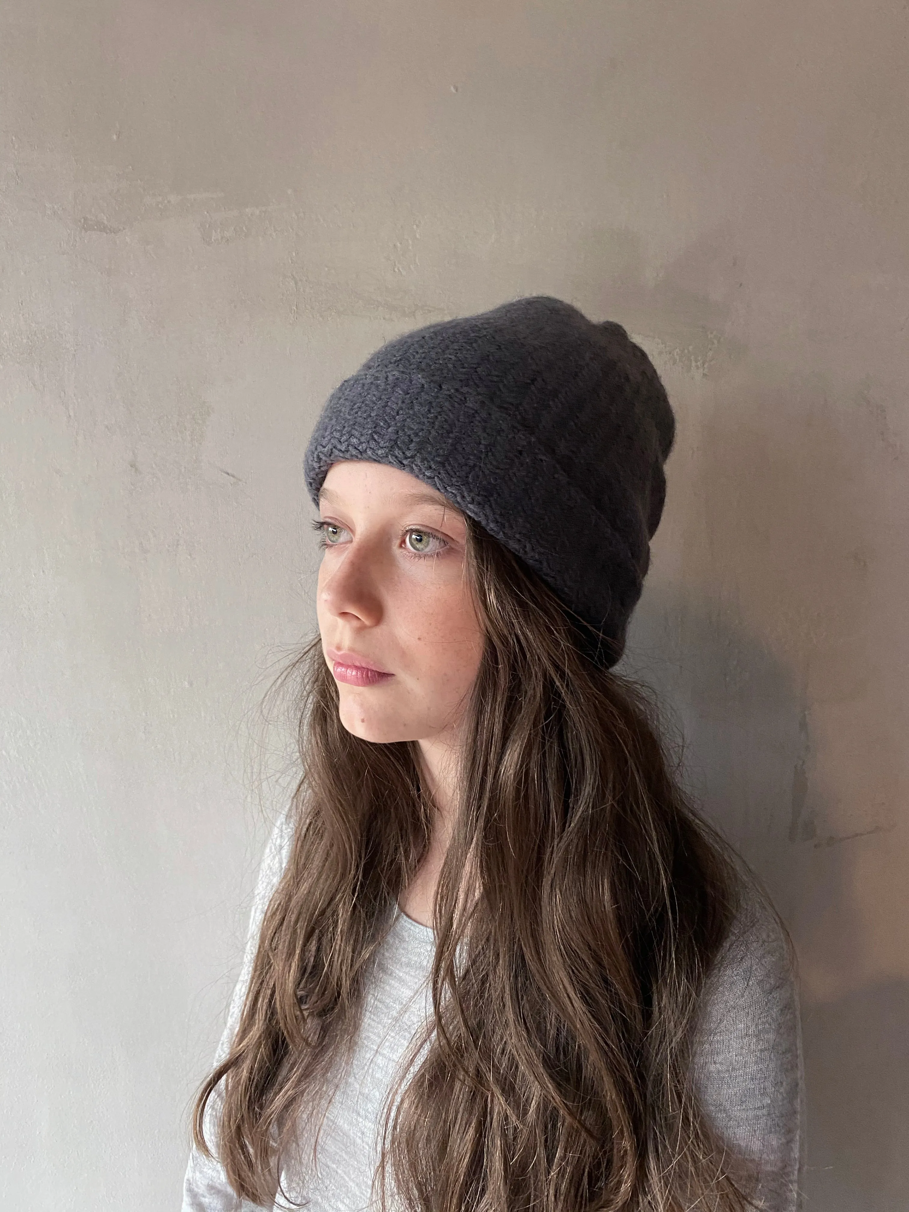 Unisex Hand-Knitted Herringbone Beanie