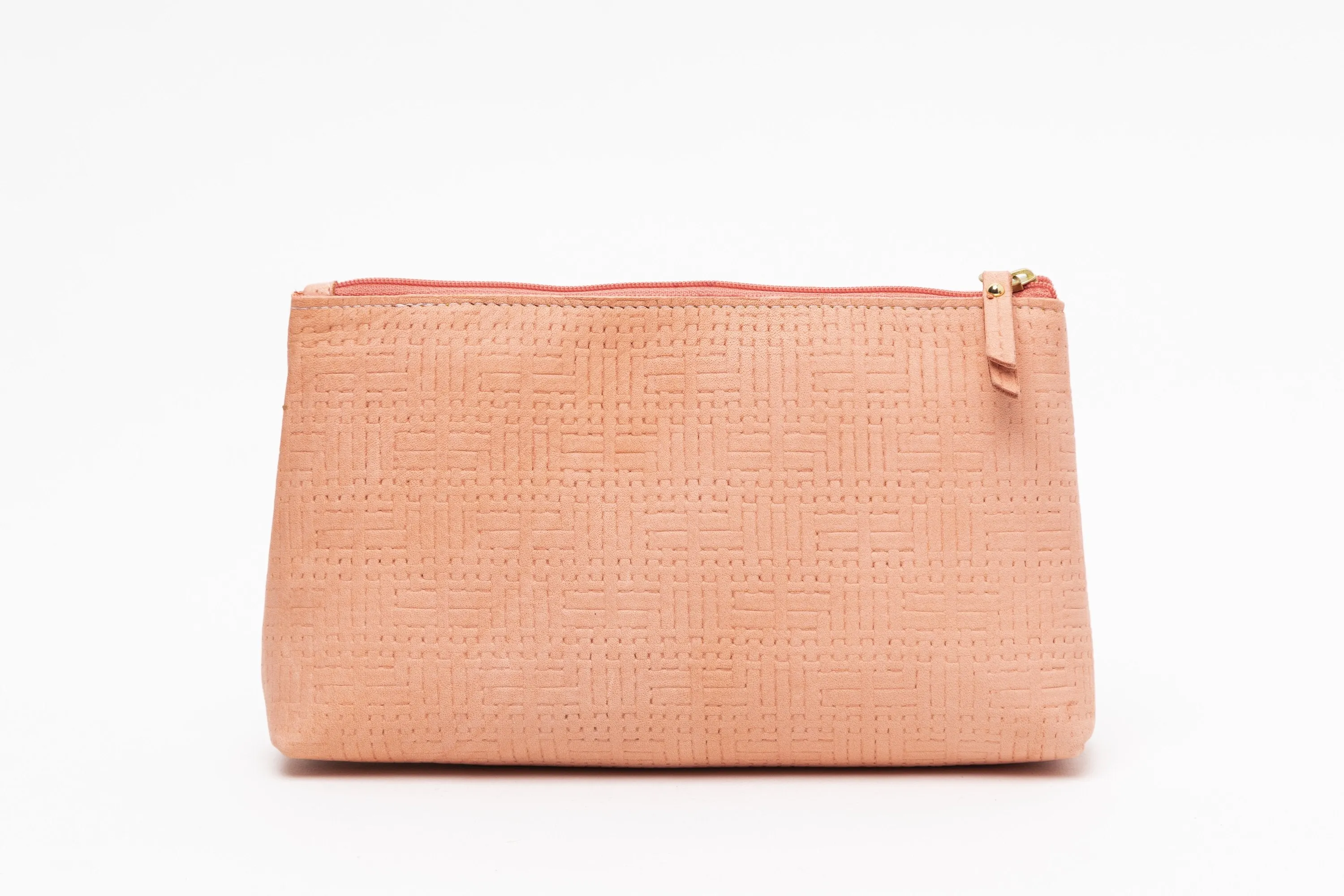 Vesper Makeup Case/Apricot Basketweave