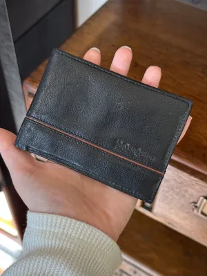 Vintage YSL Yves Saint Laurent Men’s Imported Roma Leather Bifold Wallet Black & Tan