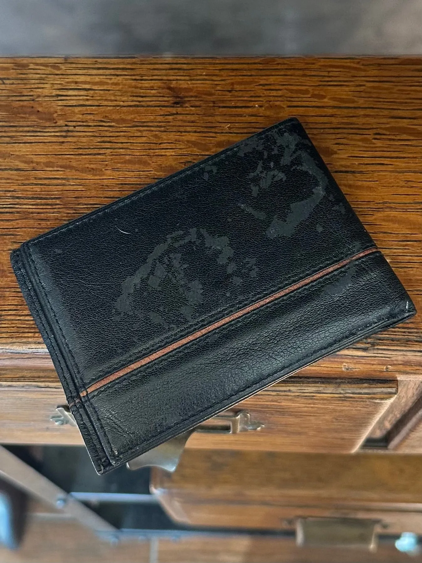 Vintage YSL Yves Saint Laurent Men’s Imported Roma Leather Bifold Wallet Black & Tan