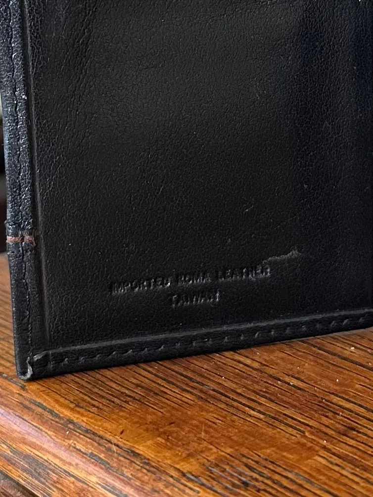Vintage YSL Yves Saint Laurent Men’s Imported Roma Leather Bifold Wallet Black & Tan