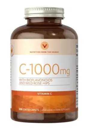 Vitamina mundo C-1000 MG con bioflavonoides y Wild Rose Caderas vitamina C 250 con revestimiento caplets