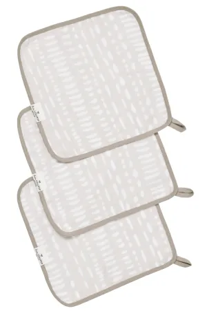 Washcloth Set - 3 Pack - Grey Mudcloth