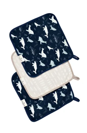 Washcloth Set - 3 Pack - Whales