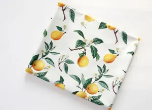Watercolor Lemon Cotton Fabric, Quality Korean Fabric - Fabric By the Yard / 54615