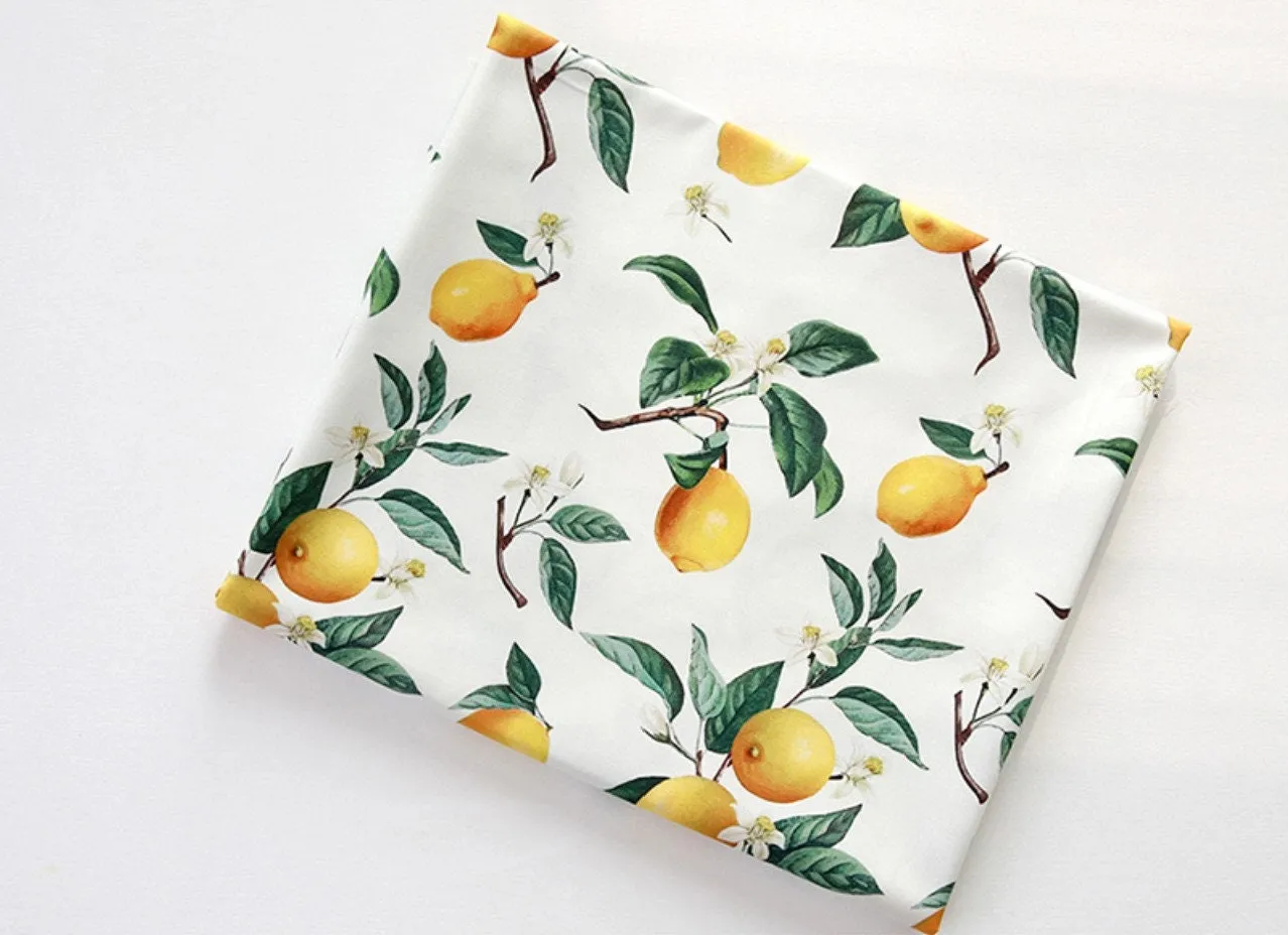 Watercolor Lemon Cotton Fabric, Quality Korean Fabric - Fabric By the Yard / 54615