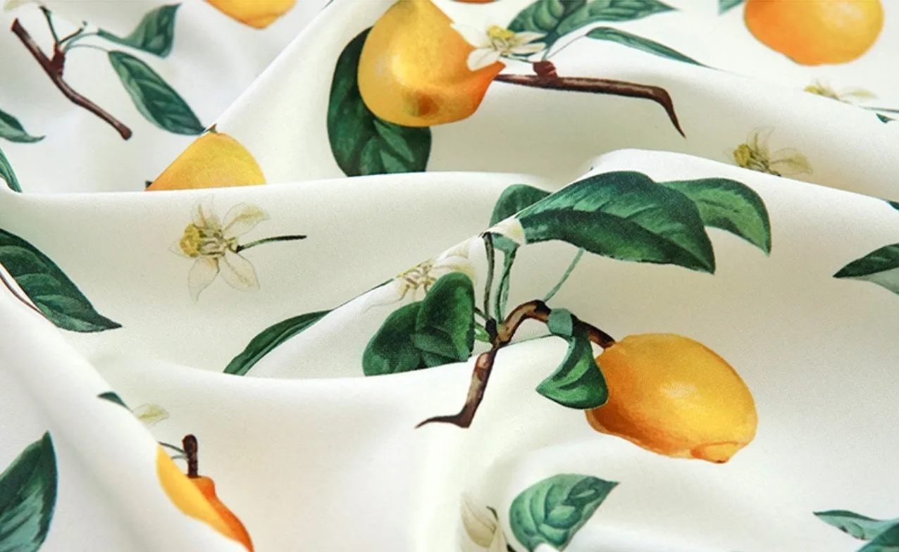 Watercolor Lemon Cotton Fabric, Quality Korean Fabric - Fabric By the Yard / 54615