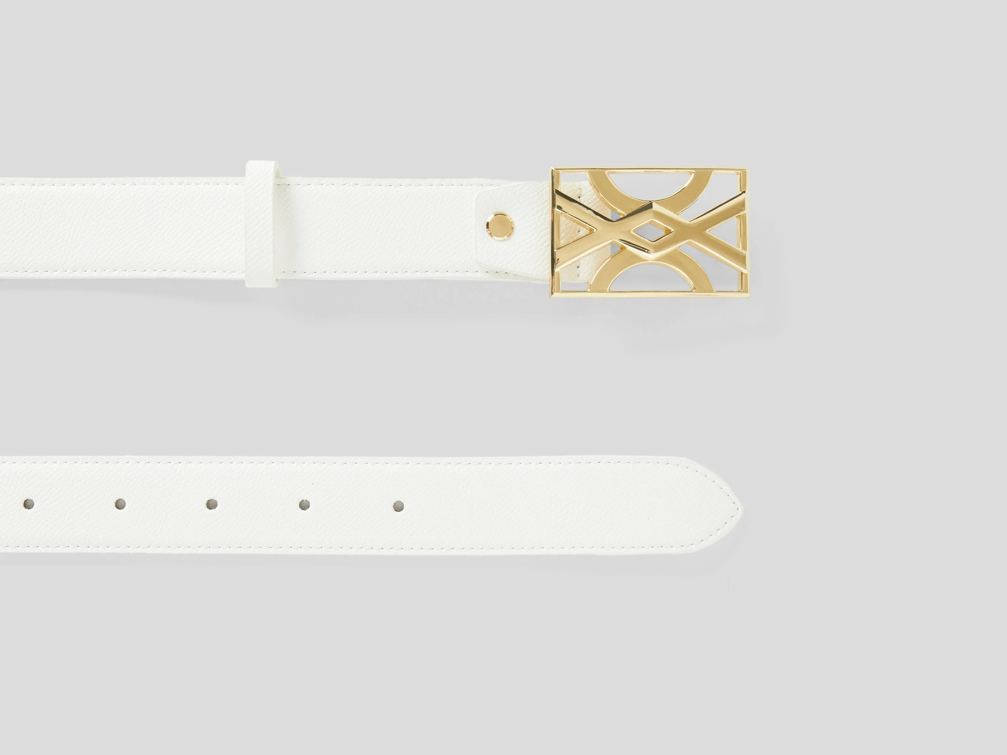 WHITE BELT WITH LOGOED BUCKLE