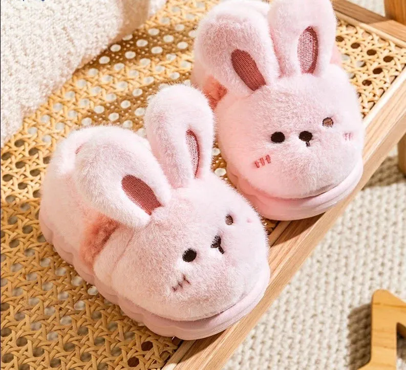 Winter Warm Kids Slippers Boys and Girls Indoor Non-slip Cotton Shoes Cartoon Fur Slides Children's Cotton Slippers