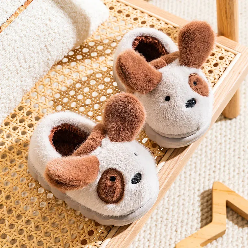 Winter Warm Kids Slippers Boys and Girls Indoor Non-slip Cotton Shoes Cartoon Fur Slides Children's Cotton Slippers