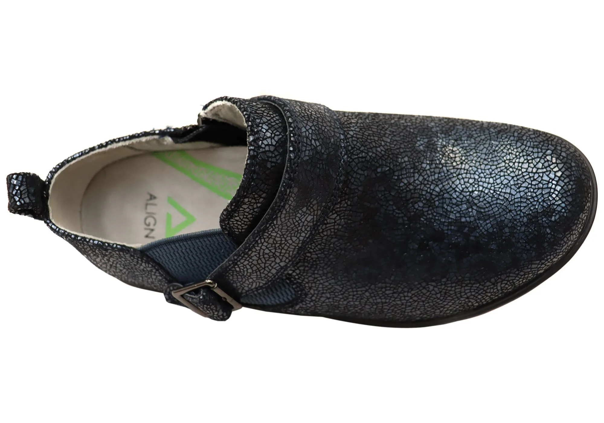 Womens Align Arya Leather Wide Fit Comfortable Arch Support Shoes