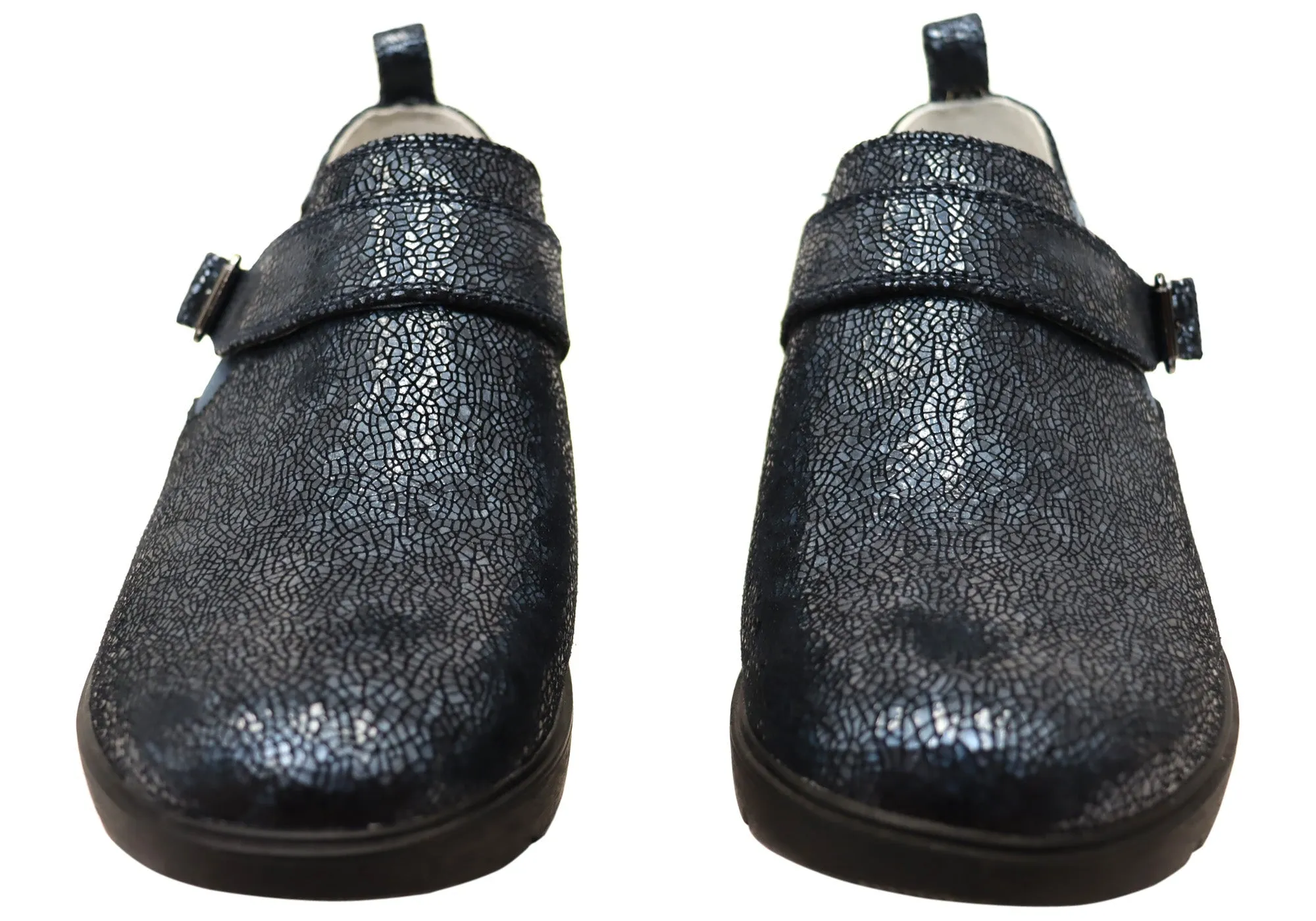 Womens Align Arya Leather Wide Fit Comfortable Arch Support Shoes