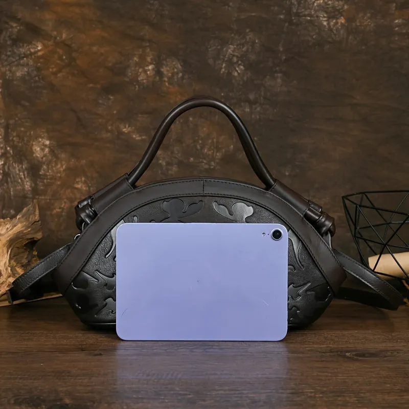 Women's Genuine Leather Crossbody Bag – Vintage Embossed Design