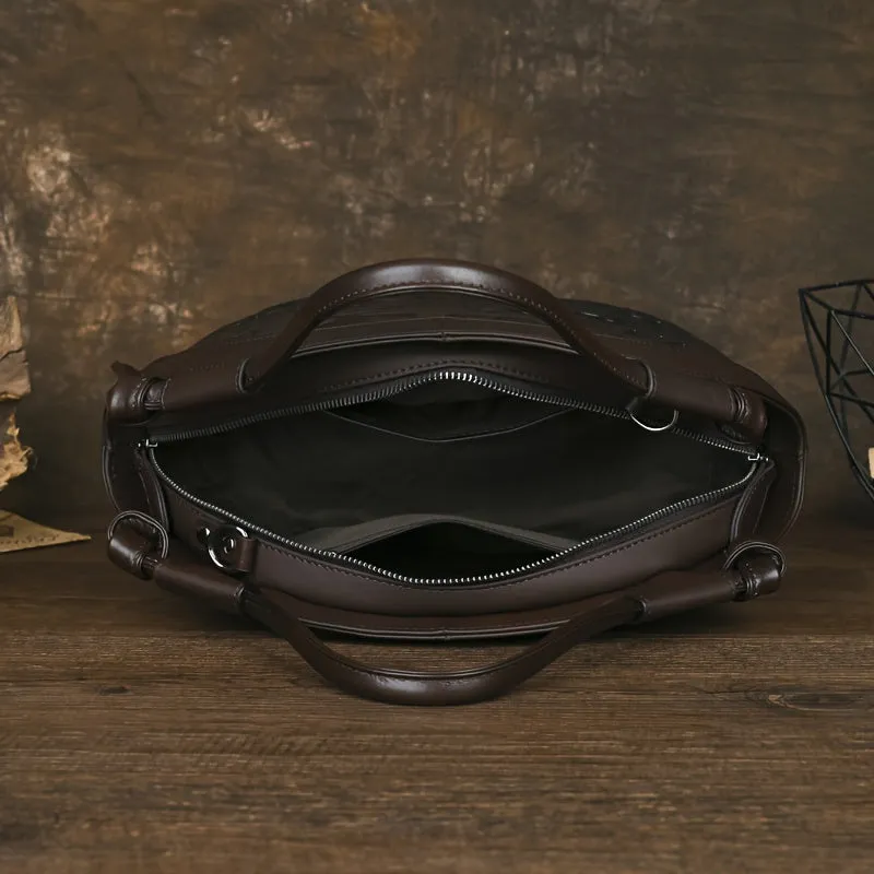 Women's Genuine Leather Crossbody Bag – Vintage Embossed Design