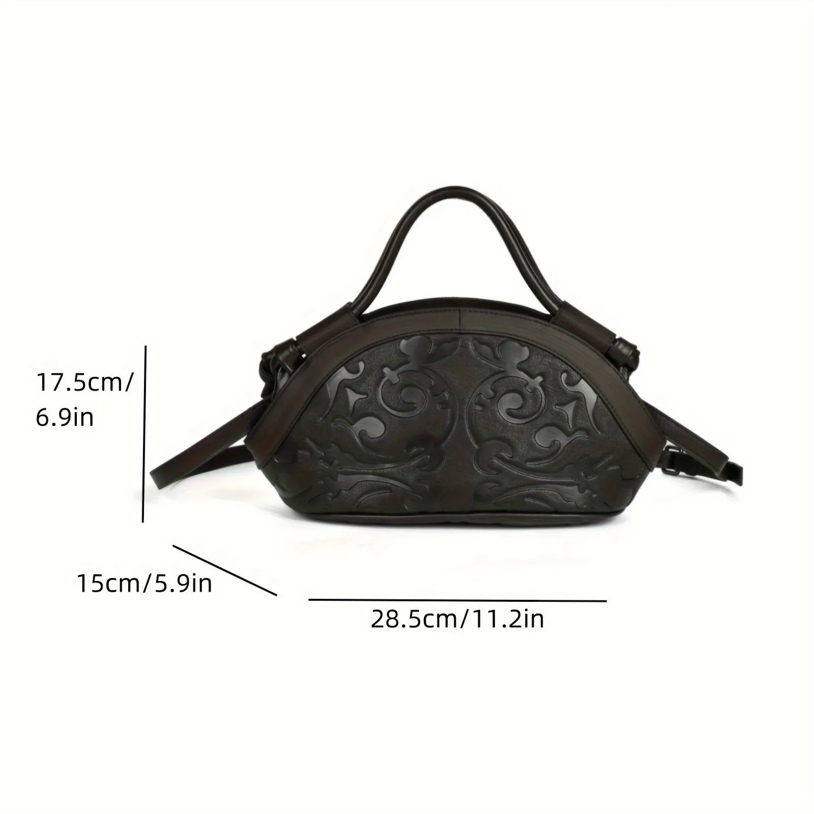 Women's Genuine Leather Crossbody Bag – Vintage Embossed Design