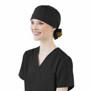 WonderWORK 400 Unisex Tie Back Scrub Hat Black