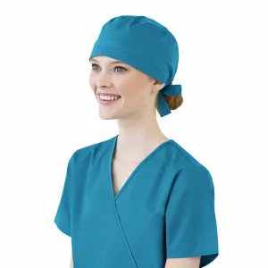 WonderWORK 400 Unisex Tie Back Scrub Hat Teal Blue