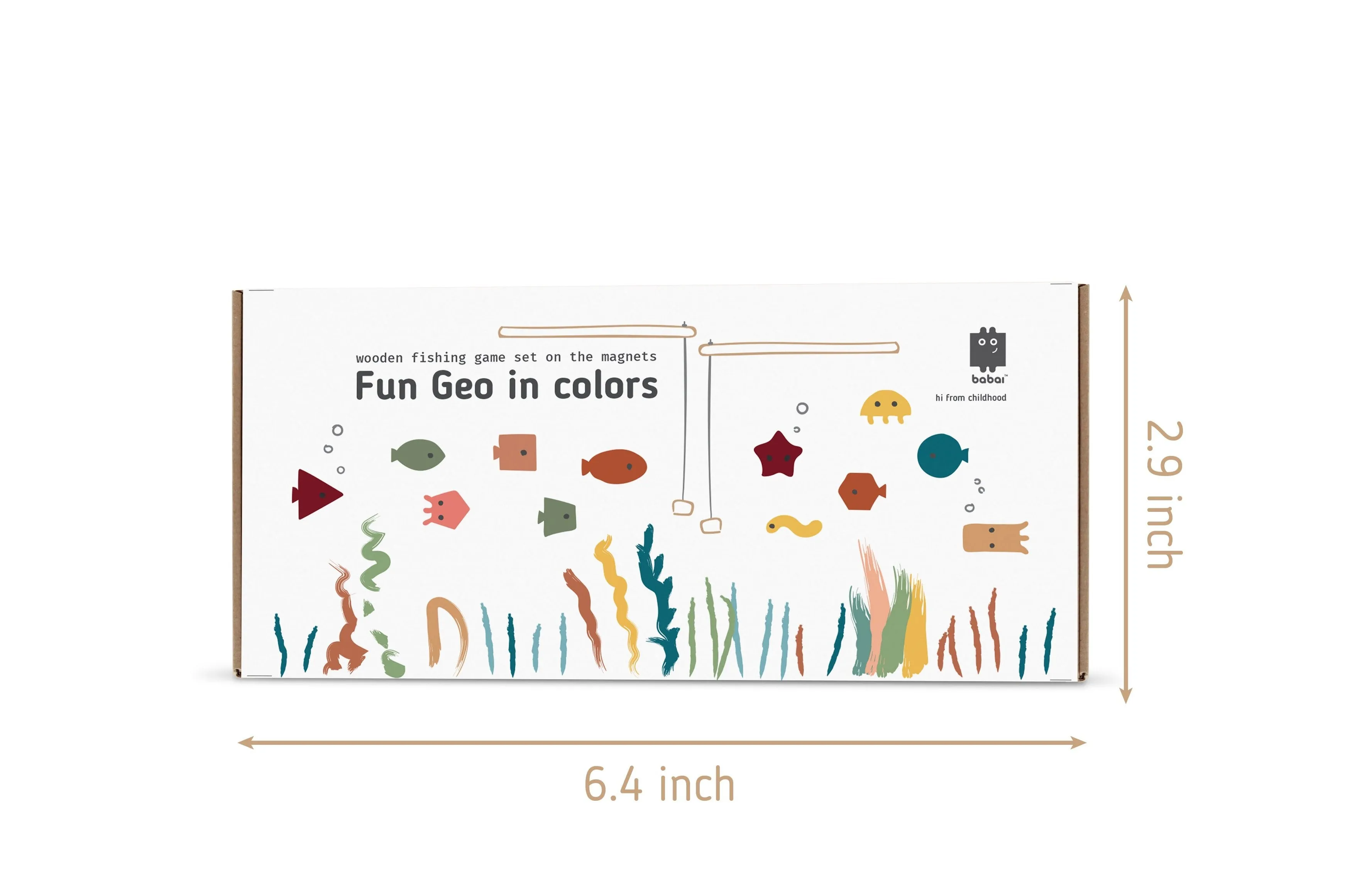 Wooden Fishing Set with Magnetic Geo Fish